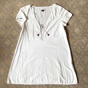 Mia Zia Crisp White Cotton A-Line Beach Coverup